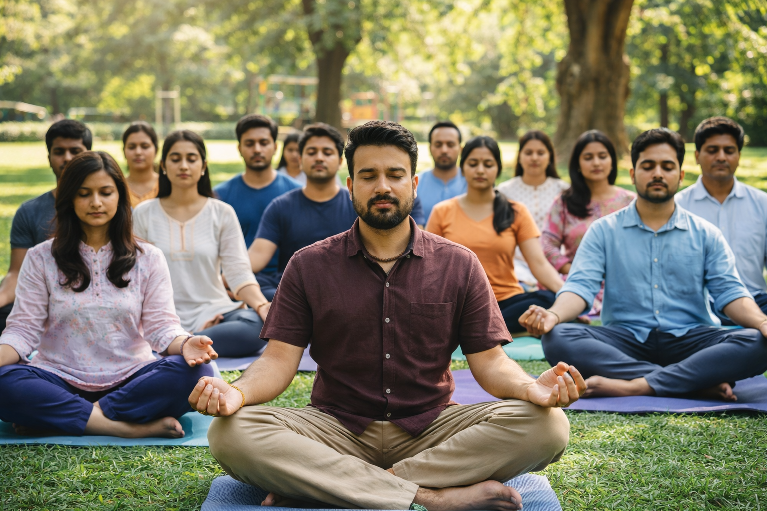 Group meditation session